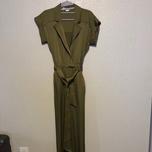 Veronica Beard Olive Green Belted Jumpsuit